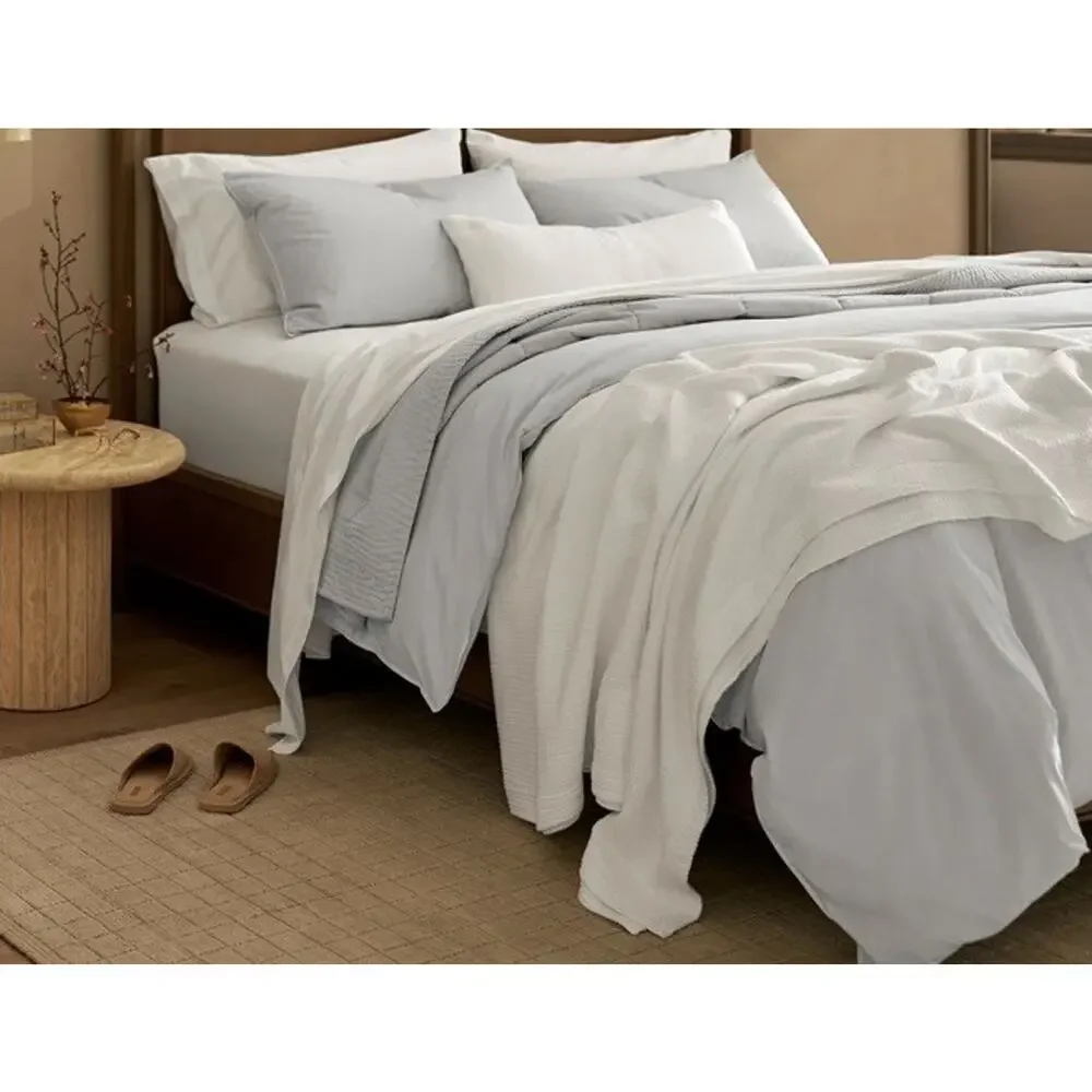 Boll & Branch Dream Bed Blanket Organic Cotton white king/cal king NEW $369